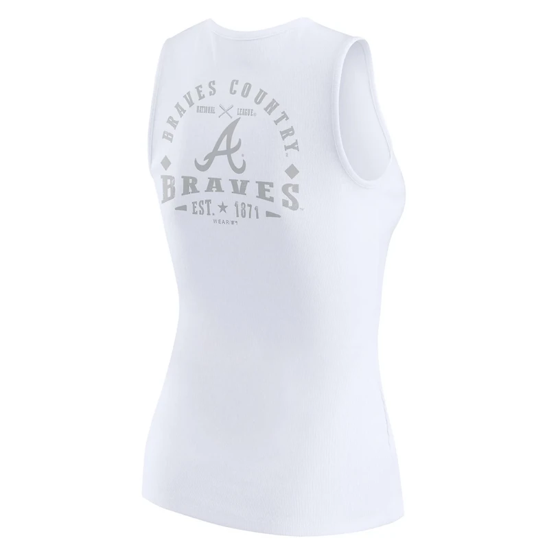 WEAR by Erin Andrews Atlanta Braves Rib-Knit Henley Tank Top