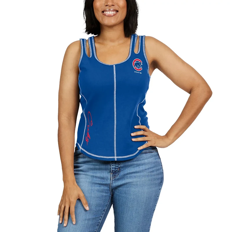 WEAR by Erin Andrews Chicago Cubs Contrast Stitch Tank Top