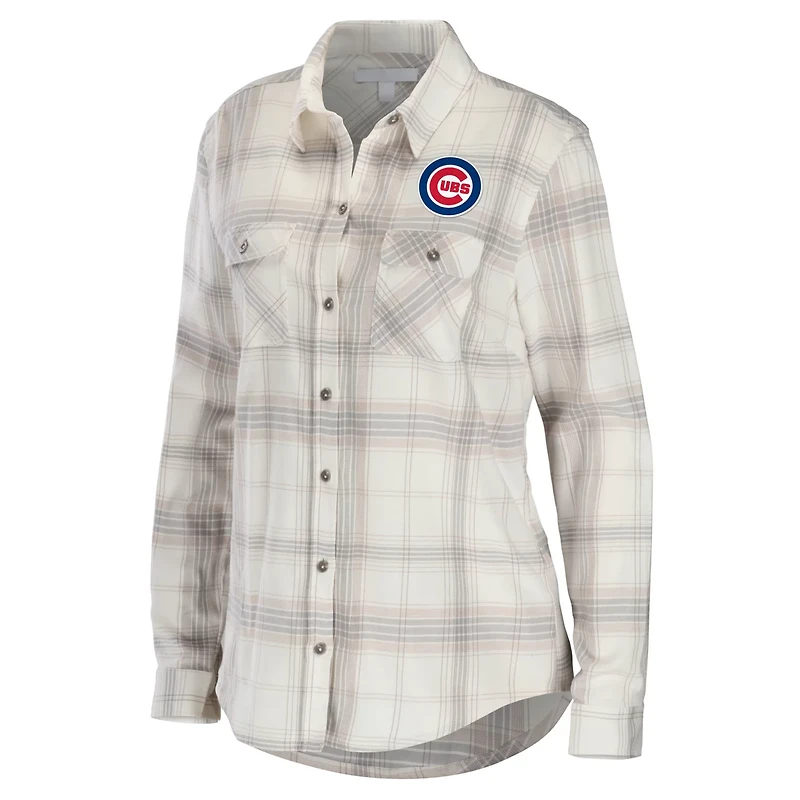 WEAR by Erin Andrews Chicago Cubs Flannel Button-Up Shirt
