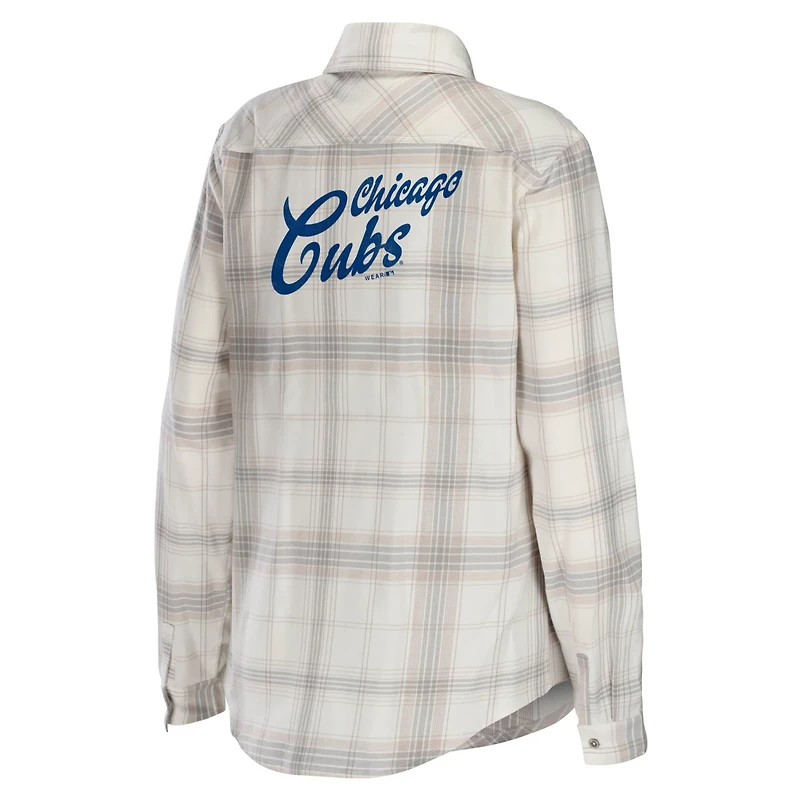 WEAR by Erin Andrews Chicago Cubs Flannel Button-Up Shirt