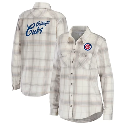 WEAR by Erin Andrews Chicago Cubs Flannel Button-Up Shirt