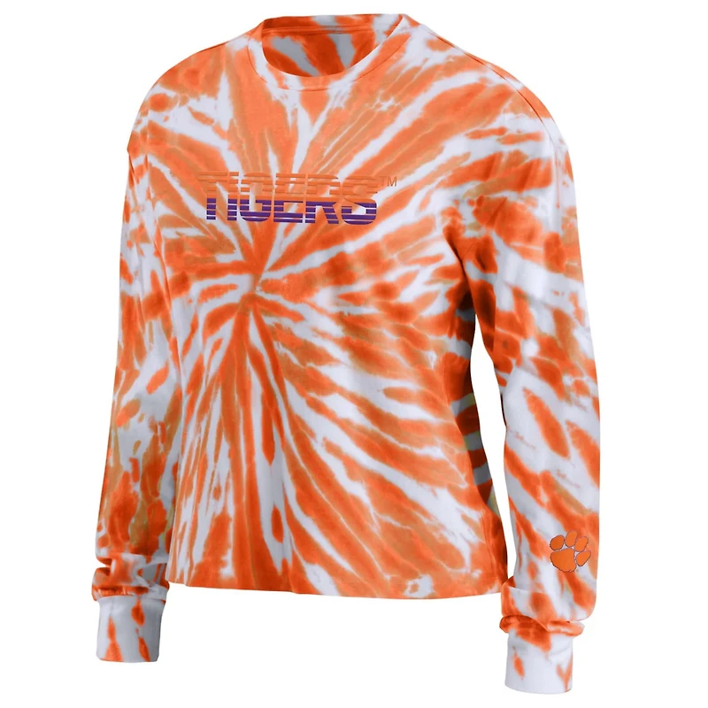 WEAR by Erin Andrews Clemson Tigers Tie-Dye Long Sleeve T-Shirt