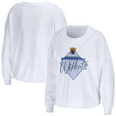 WEAR by Erin Andrews Kentucky Wildcats Diamond Long Sleeve Cropped T-Shirt