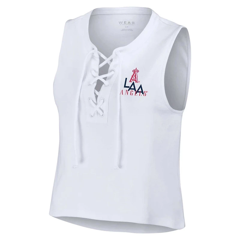 WEAR by Erin Andrews Los Angeles Angels Lace-Up Tank Top