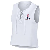 WEAR by Erin Andrews Los Angeles Angels Lace-Up Tank Top