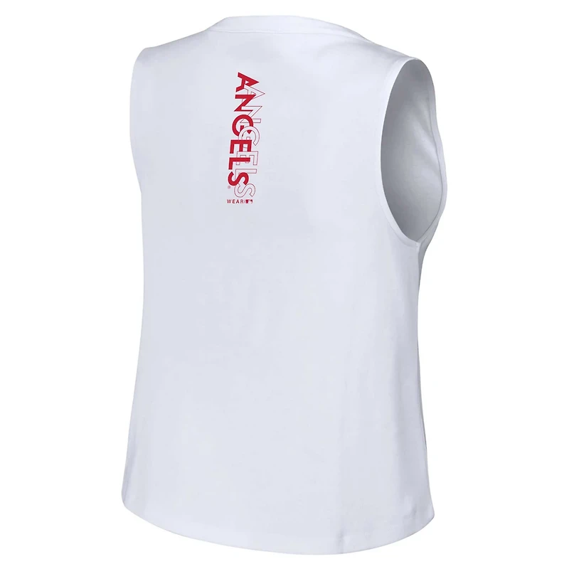 WEAR by Erin Andrews Los Angeles Angels Lace-Up Tank Top
