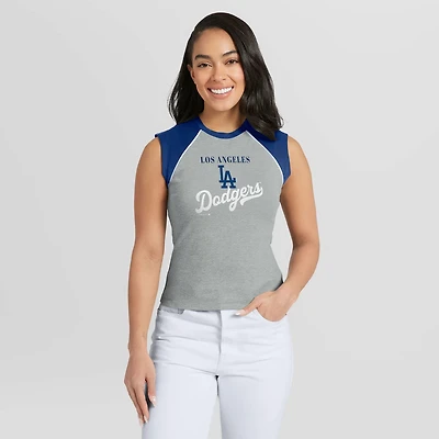 WEAR by Erin Andrews Los Angeles Dodgers Cropped Raglan Tank Top