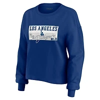 WEAR by Erin Andrews Los Angeles Dodgers Heavy Rugby Jersey Cropped Long Sleeve T-Shirt  Shorts Lounge Set