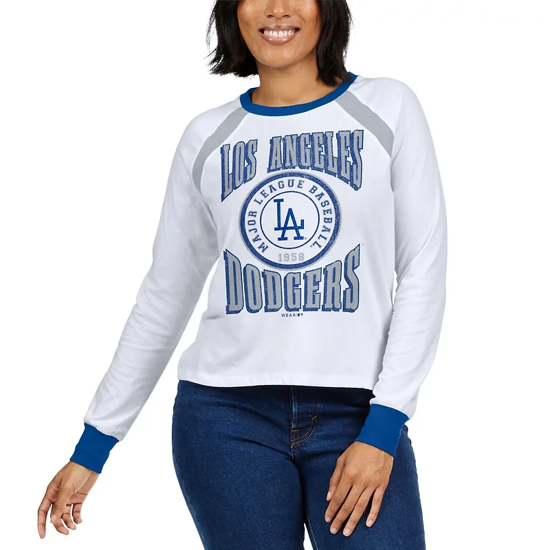 WEAR by Erin Andrews Los Angeles Dodgers Raglan Long Sleeve T-Shirt