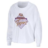 WEAR by Erin Andrews LSU Tigers Diamond Long Sleeve Cropped T-Shirt