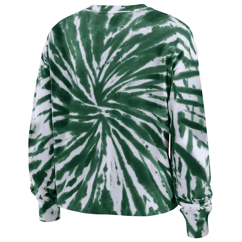 WEAR by Erin Andrews Michigan State Spartans Tie-Dye Long Sleeve T-Shirt