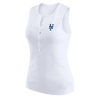 WEAR by Erin Andrews New York Mets Rib-Knit Henley Tank Top