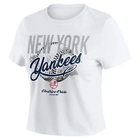 WEAR by Erin Andrews New York Yankees Distressed Cropped Baby T-Shirt