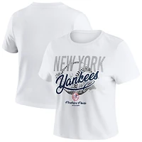 WEAR by Erin Andrews New York Yankees Distressed Cropped Baby T-Shirt