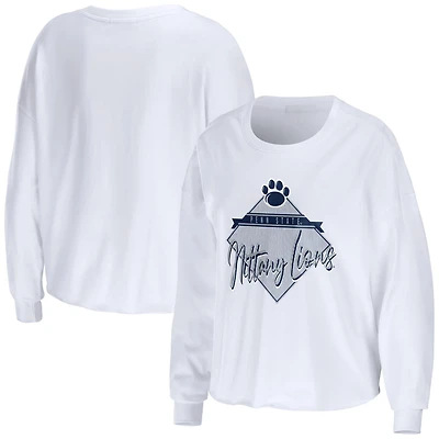 WEAR by Erin Andrews Penn State Nittany Lions Diamond Long Sleeve Cropped T-Shirt
