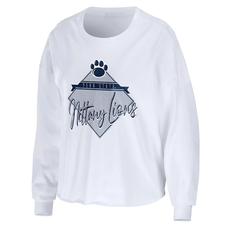 WEAR by Erin Andrews Penn State Nittany Lions Diamond Long Sleeve Cropped T-Shirt