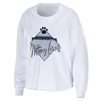 WEAR by Erin Andrews Penn State Nittany Lions Diamond Long Sleeve Cropped T-Shirt
