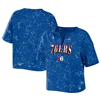 WEAR by Erin Andrews Philadelphia 76ers Bleach Splatter Notch Neck T-Shirt