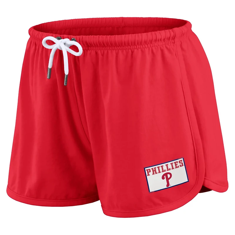 WEAR by Erin Andrews Philadelphia Phillies Heavy Rugby Jersey Cropped Long Sleeve T-Shirt Shorts Lounge Set