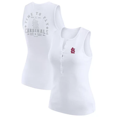 WEAR by Erin Andrews St Louis Cardinals Rib-Knit Henley Tank Top