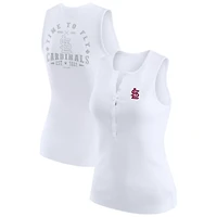 WEAR by Erin Andrews St Louis Cardinals Rib-Knit Henley Tank Top