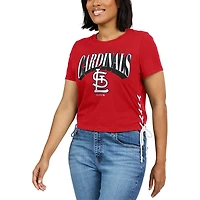WEAR by Erin Andrews St Louis Cardinals Side Lace-Up Cropped T-Shirt