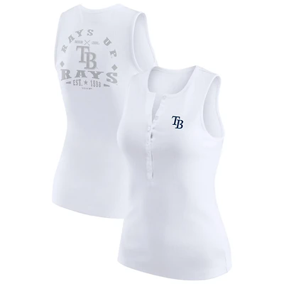 WEAR by Erin Andrews Tampa Bay Rays Rib-Knit Henley Tank Top