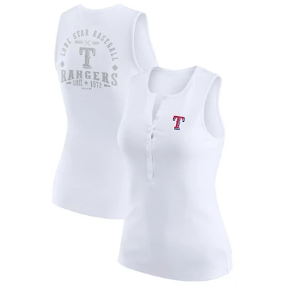 WEAR by Erin Andrews Texas Rangers Rib-Knit Henley Tank Top