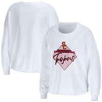 WEAR by Erin Andrews USC Trojans Diamond Long Sleeve Cropped T-Shirt
