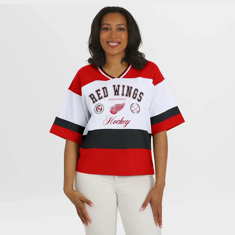 WEAR by Erin Andrews White Detroit Wings Jersey Style Tee