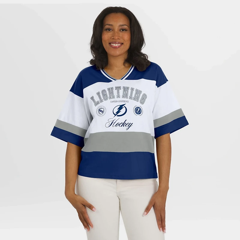 WEAR by Erin Andrews White Tampa Bay Lightning Jersey Style Tee