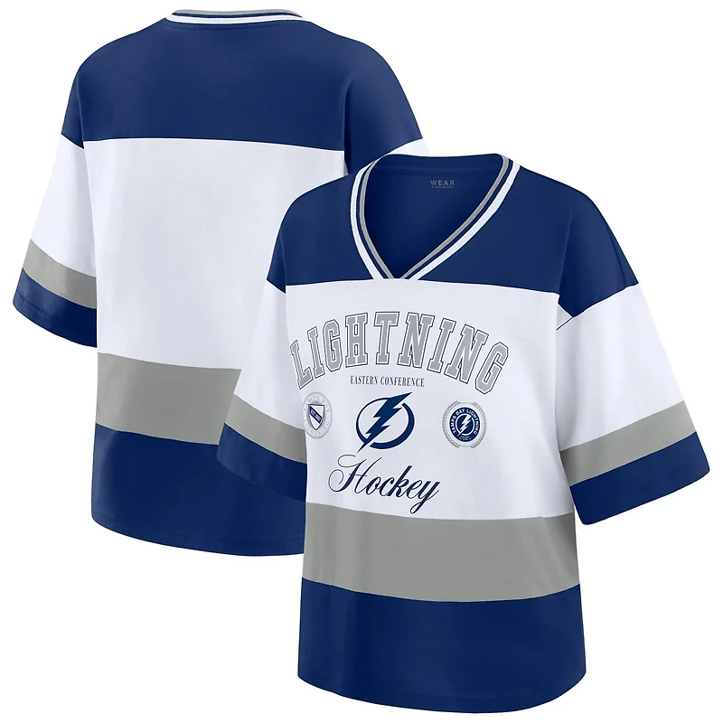 WEAR by Erin Andrews White Tampa Bay Lightning Jersey Style Tee