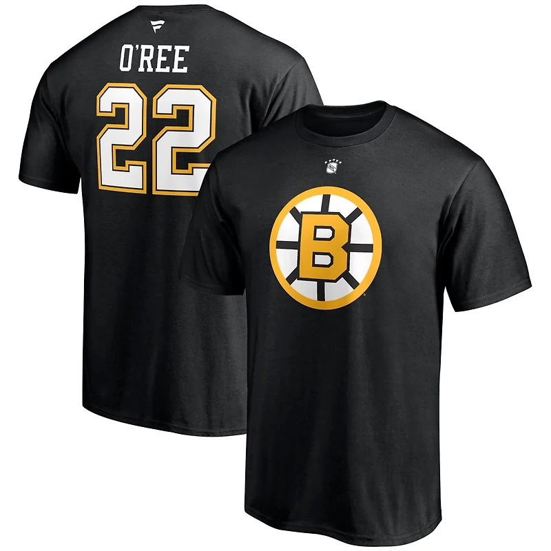 Willie O'Ree Boston Bruins Authentic Stack Retired Player Name Number T-Shirt