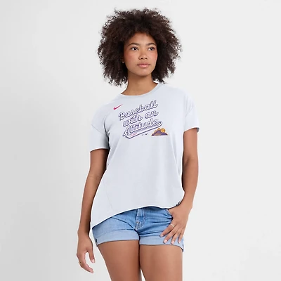 Women's Nike  White Colorado Rockies 2025 City Connect Flowy Fashion Tri-Blend Performance T-Shirt