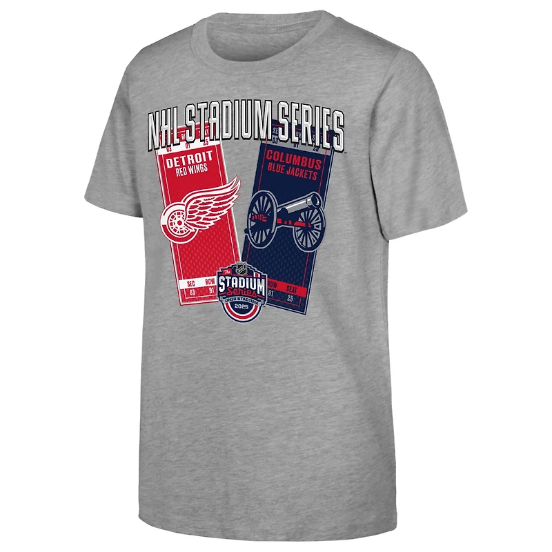 Youth 2025 NHL Stadium Series Columbus Jackets vs Detroit Red Wings Matchup T-Shirt