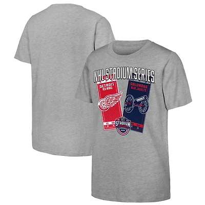 Youth 2025 NHL Stadium Series Columbus Jackets vs Detroit Red Wings Matchup T-Shirt