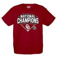 Youth 84 Oklahoma Sooners 2022 NCAA Softball Women's College World Series Champions Base Path Schedule T-Shirt