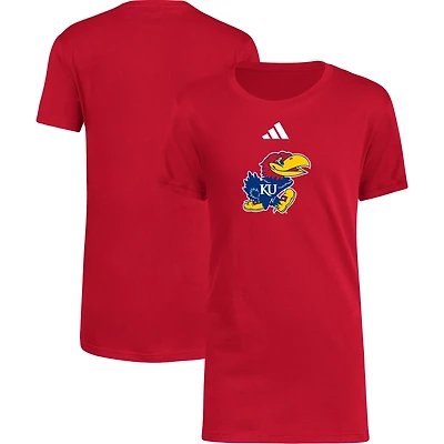 Youth adidas Kansas Jayhawks 2023 Sideline Locker Room Logo Fresh T-Shirt