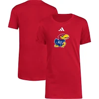 Youth adidas Kansas Jayhawks 2023 Sideline Locker Room Logo Fresh T-Shirt