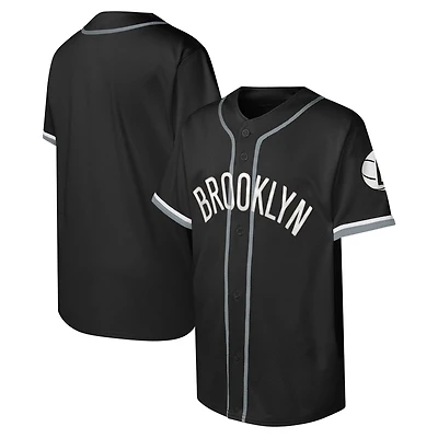 Youth Brooklyn Nets Stitch Full-Button Baseball Jersey