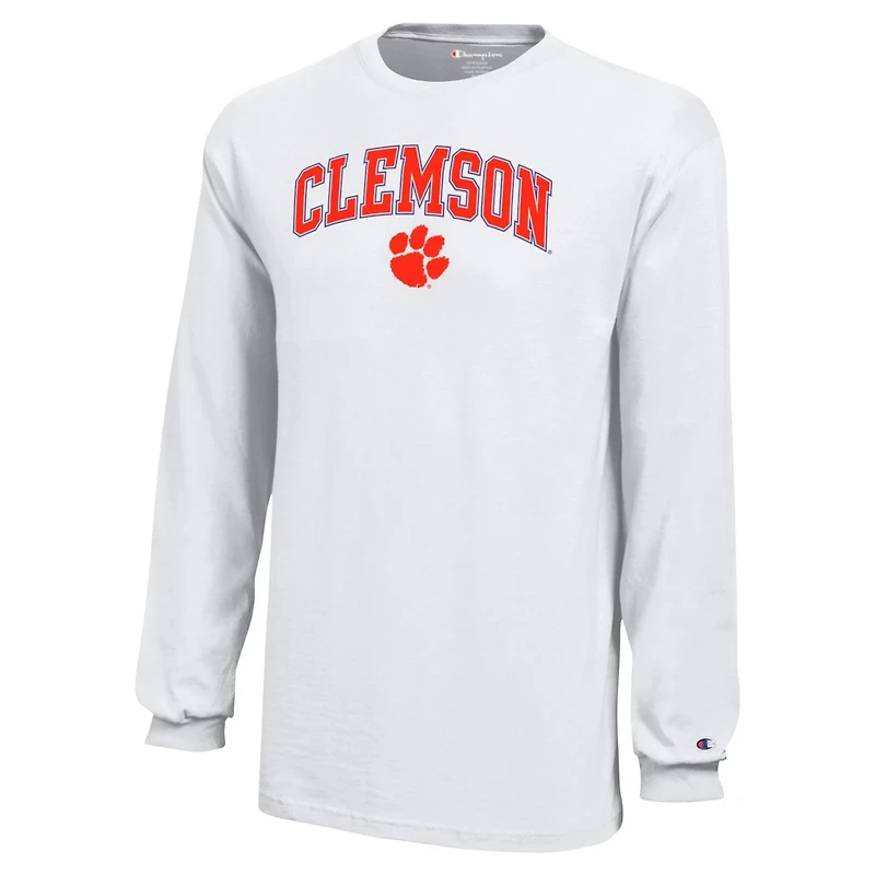 Youth Champion Clemson Tigers Arch Over Logo Long Sleeve T-Shirt