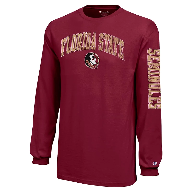 Youth Champion Florida State Seminoles Distressed Arch Over Logo Long Sleeve T-Shirt