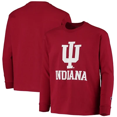 Youth Champion Indiana Hoosiers Lockup Long Sleeve T-Shirt