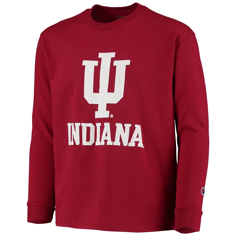 Youth Champion Indiana Hoosiers Lockup Long Sleeve T-Shirt