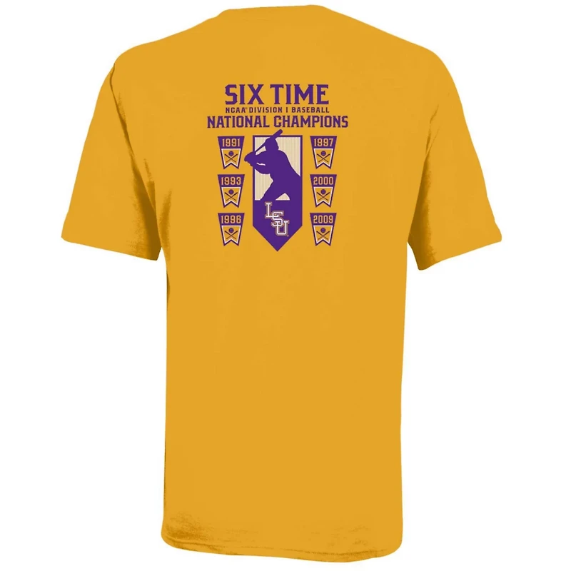 Youth Champion LSU Tigers Six-Time Baseball National Champions T-Shirt