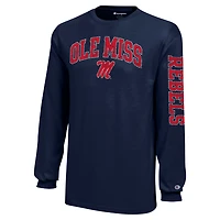 Youth Champion Ole Miss Rebels Distressed Arch Over Logo Long Sleeve T-Shirt