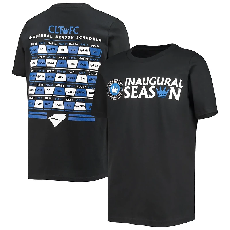 Youth Charlotte FC Inaugural Schedule T-Shirt