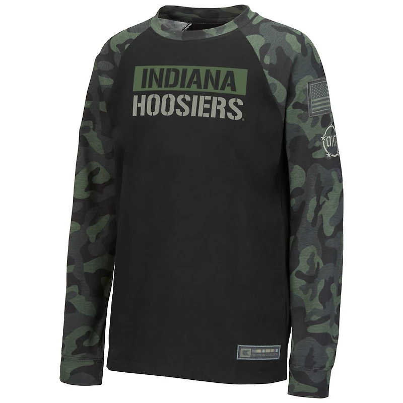 Youth Colosseum /Camo Indiana Hoosiers OHT Military Appreciation Raglan Long Sleeve T-Shirt