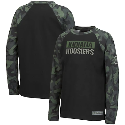 Youth Colosseum /Camo Indiana Hoosiers OHT Military Appreciation Raglan Long Sleeve T-Shirt