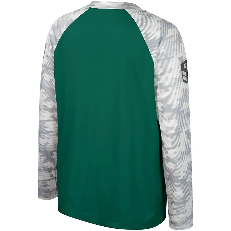 Youth Colosseum /Camo Michigan State Spartans OHT Military Appreciation Dark Star Raglan Long Sleeve T-Shirt